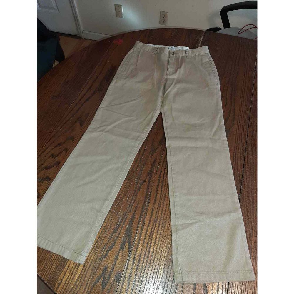 New Boys Size 12 Childrens Place Khaki Tan Adjustable Waist Cotton Pants NWT